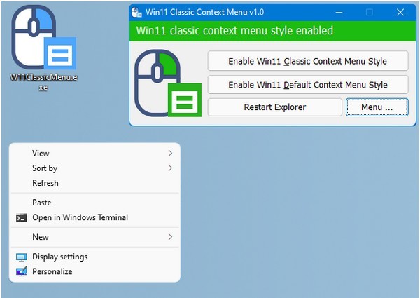 Win11 Classic Context menu(win11右键菜单修改工具)