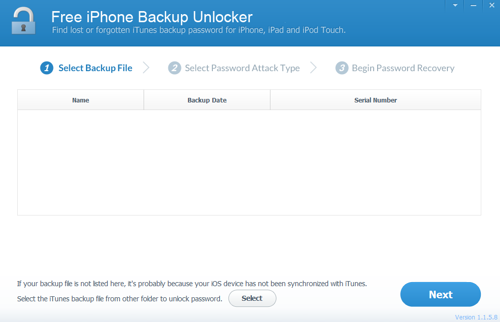 Free iPhone Backup Unlocker