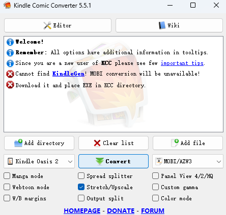 Kindle Comic Converter
